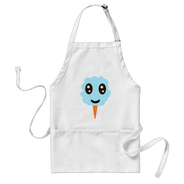 Cute Blue Cotton Candy Adult Apron (Front)