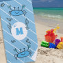 Cute Blue Crab Sea Animals Kids Monogram Beach Tow Beach Towel