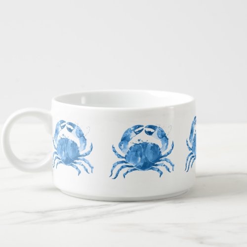 Cute Blue Crabs Watercolors Illustration Bowl