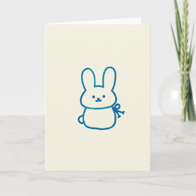 Cute Blue Creature Art Card (Front)