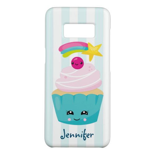 Cute Blue Cupcake with Kawaii Face Case_Mate Samsung Galaxy S8 Case