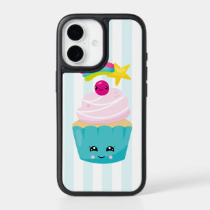 Cute Blue Cupcake with Kawaii Face iPhone 17 Case