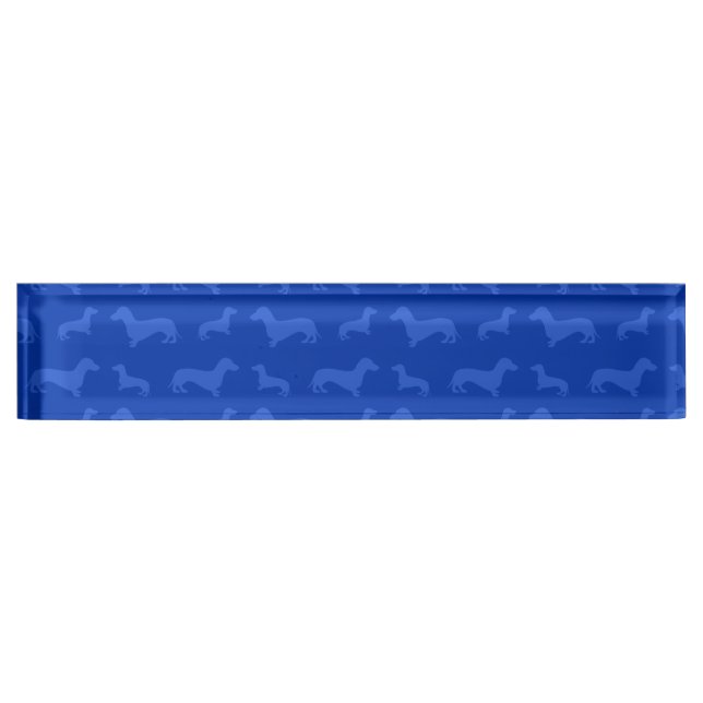 Cute blue dachshund pattern name plate (Front)