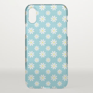 Cute Blue Daisies Floral Pattern iPhone XS Case