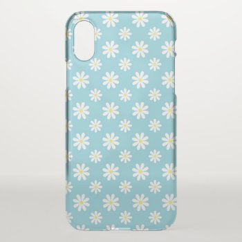 Cute Blue Daisies Floral Pattern Iphone Xs Case by heartlockedcases at Zazzle