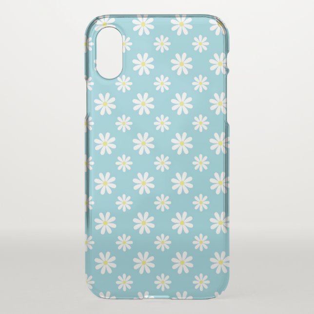 Cute Blue Daisies Floral Pattern Uncommon iPhone Case (Back)