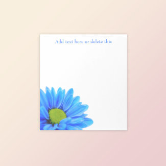 Cute Blue Daisy Floral Notepad