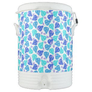 Cute blue decorative pears pattern beverage cooler
