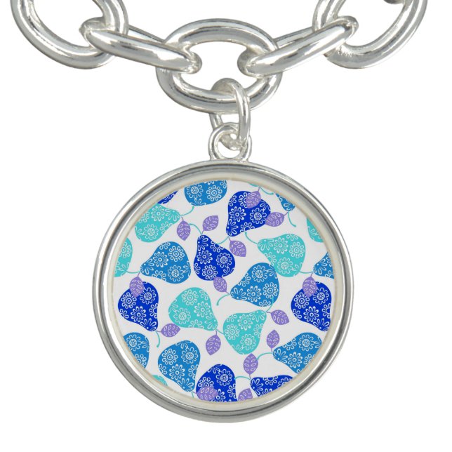 Cute blue decorative pears pattern bracelet (Design)