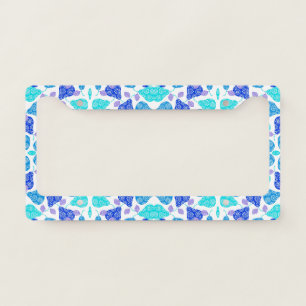 Cute blue' decorative pears pattern license plate frame