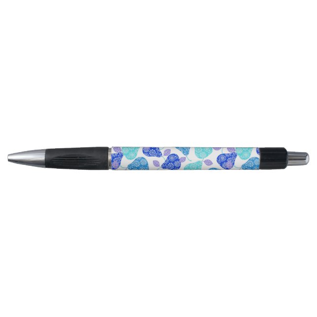 Cute blue decorative pears pattern pen (Front)