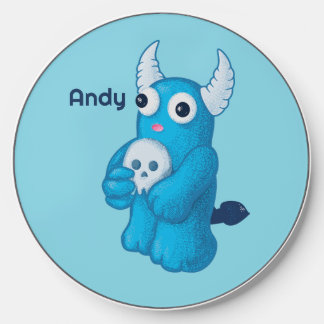 Cute Blue Demon - Fun Whimsigoth Kids Name Wireless Charger