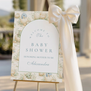 Cute Blue Dino Nursery Baby Shower Foam Board