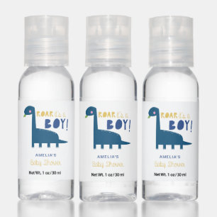 Cute Blue Dinosaur Baby Shower Roar it's a boy Hand Sanitizer