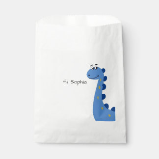 Cute Blue Dinosaur - Custom Name Sophia Favor Bag