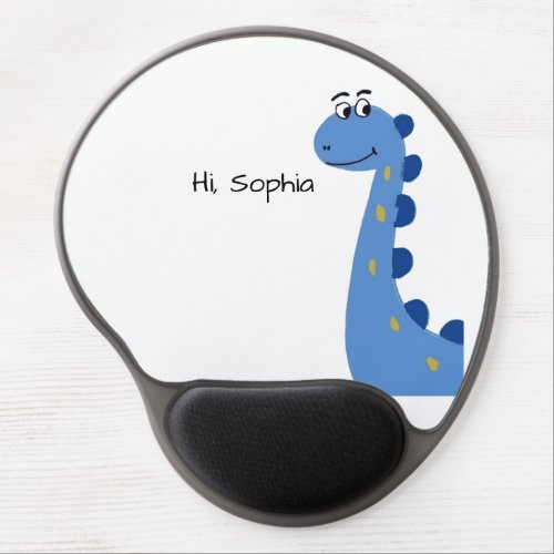 Cute Blue Dinosaur - Custom Name Sophia Gel Mouse Pad