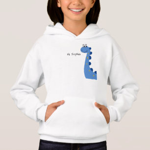 Cute Blue Dinosaur - Custom Name Sophia Hoodie