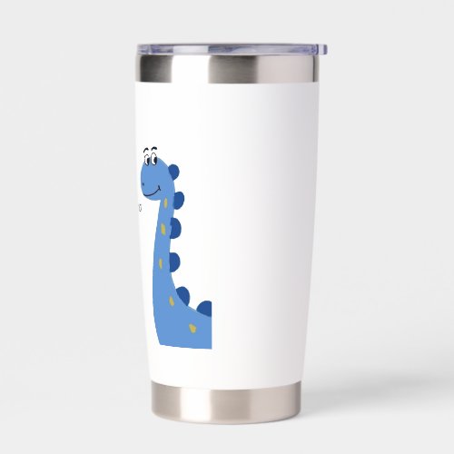 Cute Blue Dinosaur - Custom Name Sophia Insulated Tumbler