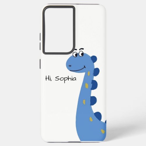 Cute Blue Dinosaur - Custom Name Sophia Samsung Galaxy S21+ Case