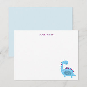 Cute blue Dinosaur Kids thank you  Card