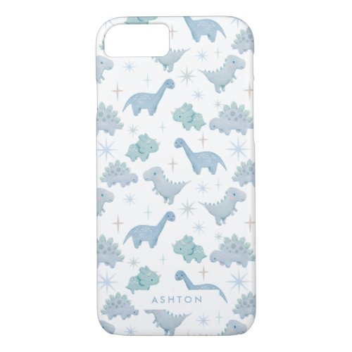 Cute Blue Dinosaur Pattern Boys iPhone 87 Case