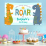 Cute Blue Dinosaurs Stomp Chomp Roar Boy Birthday  Banner