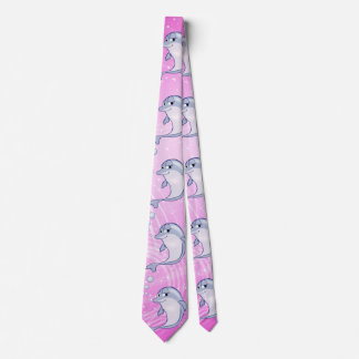Cute Blue Dolphin Graphic Neck Tie