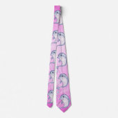 Cute Blue Dolphin Graphic Neck Tie (Back)