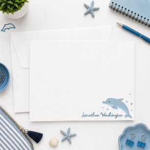 Cute Blue Dolphin Note Card