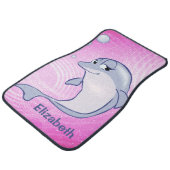 Cute Blue Dolphin To Personalize Car Floor Mat (Angled)