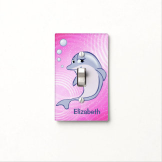 Cute Blue Dolphin To Personalize Light Switch Cover