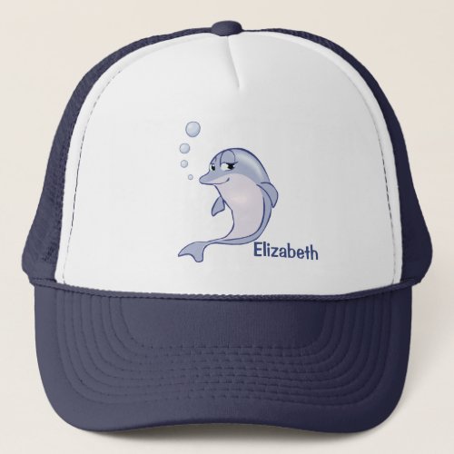 Cute Blue Dolphin To Personalize Trucker Hat