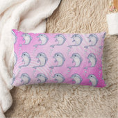 Cute Blue Dolphins Pattern Lumbar Pillow (Blanket)