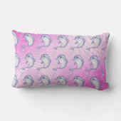 Cute Blue Dolphins Pattern Lumbar Pillow (Back)