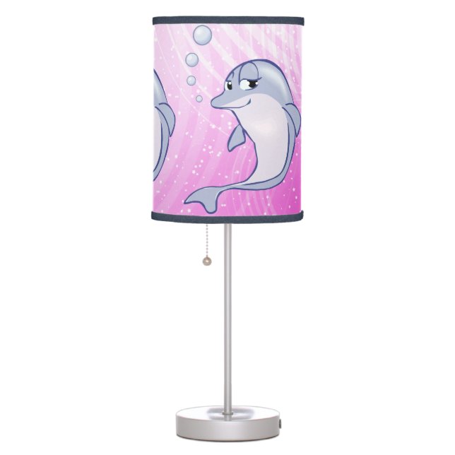 Cute Blue Dolphins Pattern Table Lamp (Right)