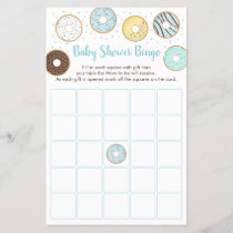 Cute Blue Donut Baby Shower Bingo Game