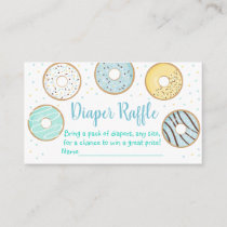 Cute Blue Donut Baby Shower Diaper Raffle Cards