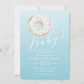 Cute Blue Donut Baby Shower Invitation (Front)