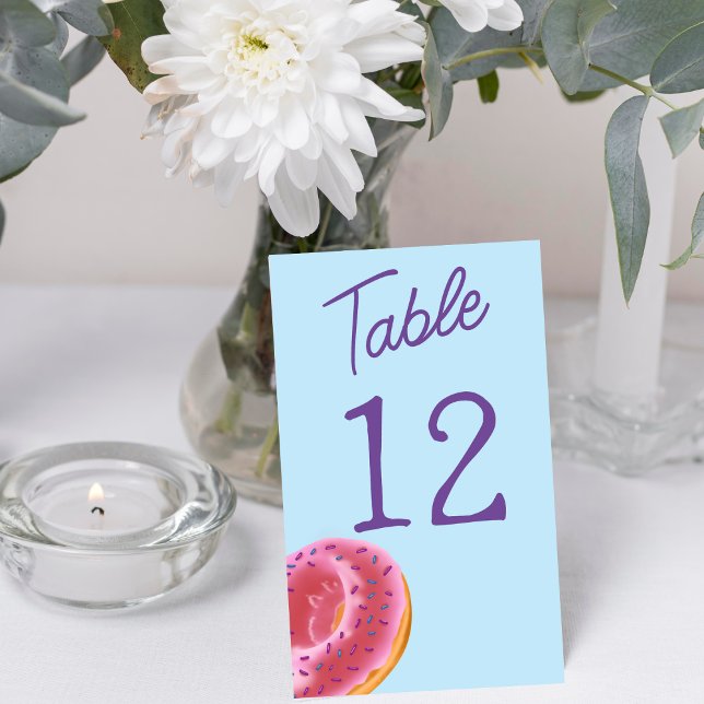 Cute Blue Donut Baby Shower Table Number (Creator Uploaded)