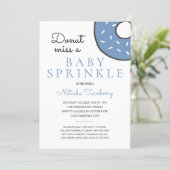 Cute Blue Donut Baby Sprinkle Boy Baby Shower Invitation (Standing Front)
