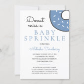 Cute Blue Donut Baby Sprinkle Boy Baby Shower Invitation (Front)