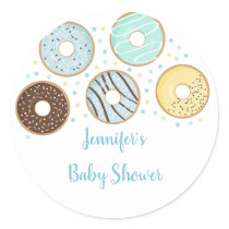 Cute Blue Donut Baby Sprinkle Classic Round Sticker