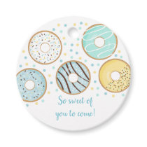 Cute Blue Donut Baby Sprinkle Favor Tags