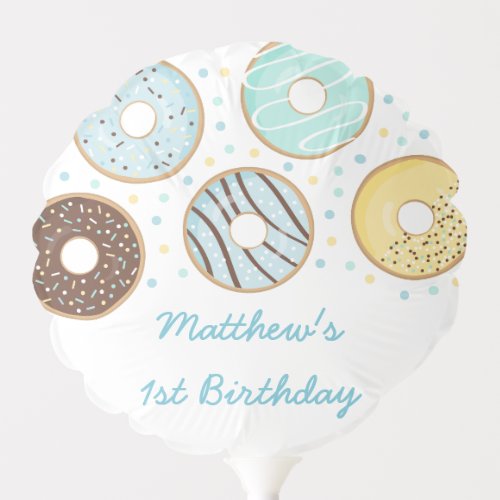 Cute Blue Donut Birthday Balloon