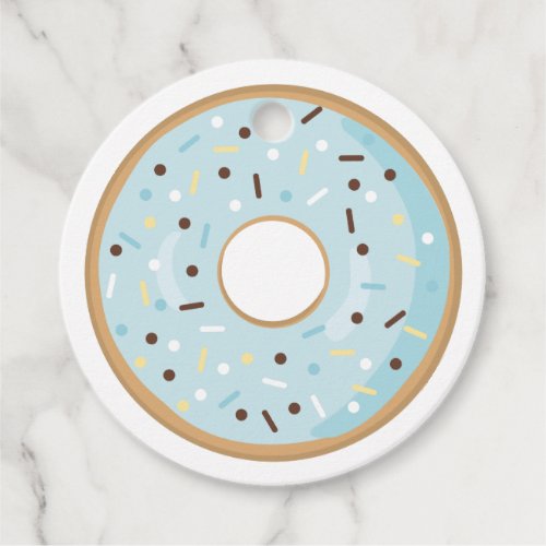 Cute Blue Donut Birthday Thanks A Hole Bunch Favor Tags