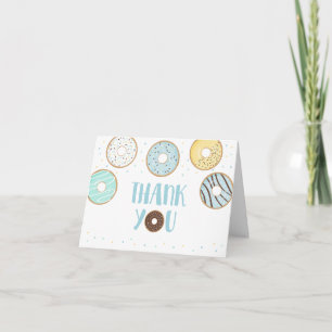 Cute Blue Donut Thank You Card