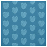 Cute Blue Doodle Heart Pattern Fabric