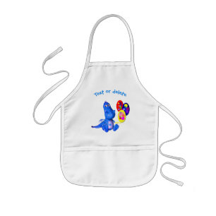 Cute Blue Dragon And Balloons Personalized Kids' Apron