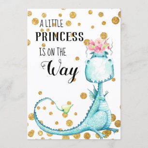 *~* Cute Blue Dragon Baby Girl Shower Invitation