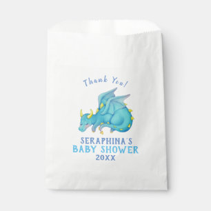 Cute Blue Dragon Baby Shower Favor Bags
